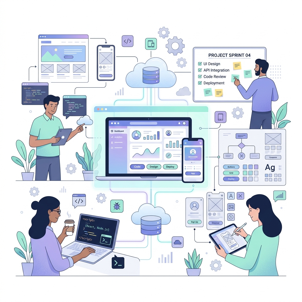 Full stack software engineering illustration